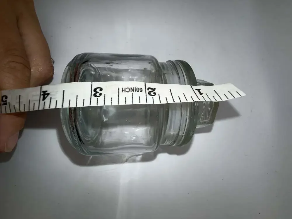 Vintage Small Clear Glass Apothecary Jar with Pressed Floral Lid